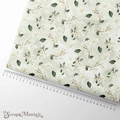 Отрез ткани 75х50 см "Улочки счастья. Веточки магнолий" (ScrapMania)