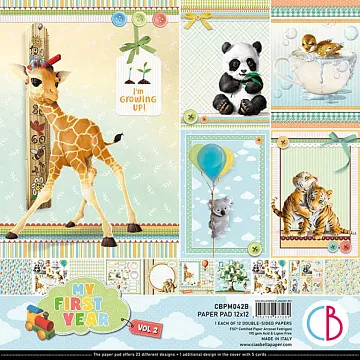 Набор бумаги 30х30 см "My First Year Vol.2", 12 листов (Ciao bella)