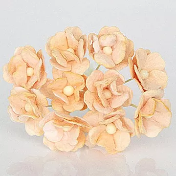 Букет цветов вишни средний "Светло-персиковый", 2 см, 10 шт (Craft)