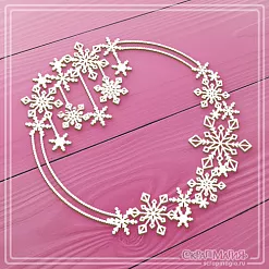 Чипборд "Рамка со снежинками", 9,3х10,2 см (СкрапМагия)