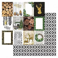 Набор бумаги 20х20 см "Сканди Новый Год", 12 листов (ScrapMania)