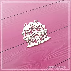 Чипборд "Заснеженный домик с гирляндами", 4х4 см (СкрапМагия) Чипборд "Заснеженный домик с гирляндами", 4х4 см (СкрапМагия)