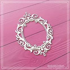 Чипборд "Овальная рамка с завитками 8", 5,7х7,6 см (СкрапМагия)