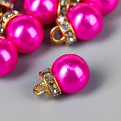 Набор жемчужных подвесок "Ярко-розовая жемчужина с петелькой" (АртУзор)