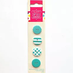Набор пуговиц "Spots & Stripes Brights", цвет морской волны (DoCrafts) Набор пуговиц "Spots & Stripes Brights", цвет морской волны (DoCrafts)