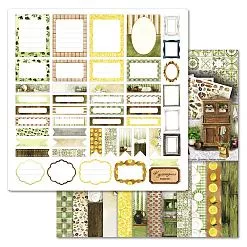 Набор бумаги 30,5х30,5 см "Рецепты старого буфета", 12 листов (ScrapMania)