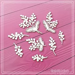 Чипборд "Веточки мимозы", 3,9х5,5 см (СкрапМагия)