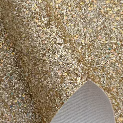 Отрез экокожи А4 "Блестки и пайетки. Золотой"