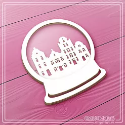 Шейкер "Снежный шар с домиками", 8х9,1 см (СкрапМагия)