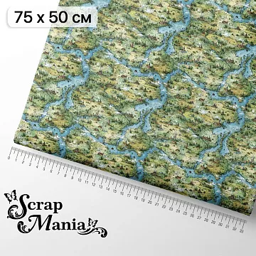 Отрез ткани 75х50 см "Лукоморье. Тридесятое царство" (ScrapMania)