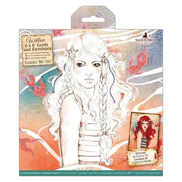 Набор заготовок для открыток 15х15 см с конвертами "Santoro's Willow", 12 шт (DoCrafts)