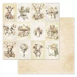 Набор бумаги 30,5х30,5 см "Плюшевые малыши", 12 листов (ScrapMania)