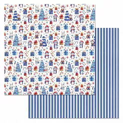 Набор бумаги 20х20 см "Снеговички", 12 листов (ScrapMania)