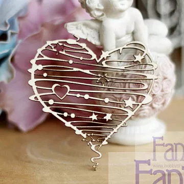 Украшение из чипборда "Сердце" (Fantasy)