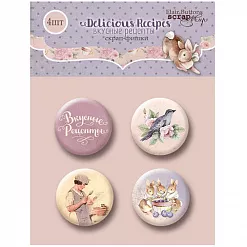 Набор фишек "Delicious Recipes", 4 шт (Скрапмир)