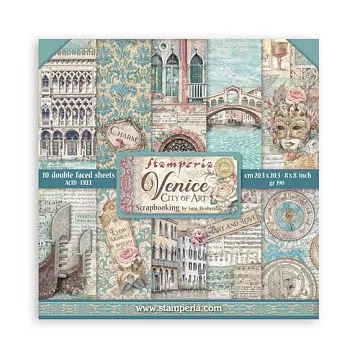 Набор бумаги 20х20 см "Venice City of Art", 10 листов (Stamperia) Набор бумаги 20х20 см "Venice City of Art", 10 листов (Stamperia)
