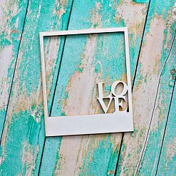 Украшение из чипборда "Рамочка. LOVE" (ScrapКрым)
