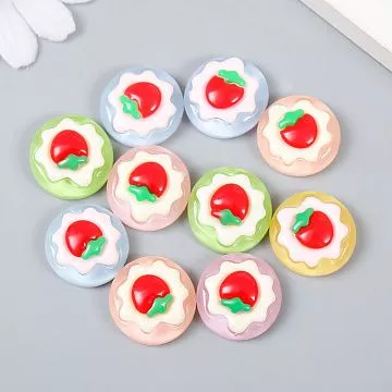 Набор акриловых украшений "Десерт с клубникой", 2,1х2,1 см, 10 шт (АртУзор)