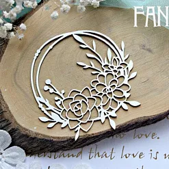 Чипборд "Рамка с цветами бохо 776", 10х10,1 см (Fantasy)