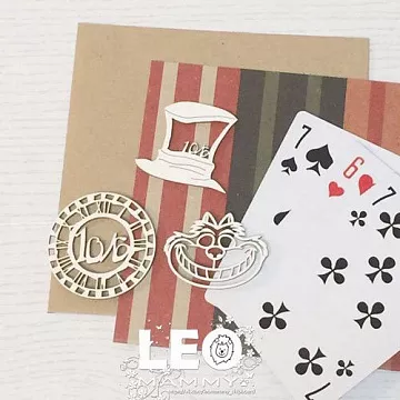 Чипборд "Алиса. Часы и шляпа", 4,5 см (LeoMammy)