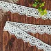 Кружево хлопковое "Цветы", ширина 3,5 см, длина 9 м, цвет белый