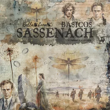 Набор бумаги 20х20 см "Sassenach basicos", 12 листов (BellaLuna)