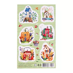 Наклейки 10х16 см "Домики. Чайник, тыква"