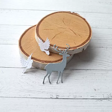 Набор вырубок "Олень и голуби", цвет серебряный (ScrapMania)