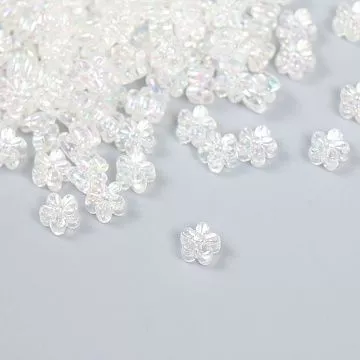 Набор акриловых украшений "Цветок. Белый перламутр", 0,7х0,7 см, 190 шт (АртУзор)