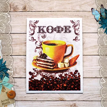 Тканевая карточка "Магия кофе. Для тебя" (ScrapMania)