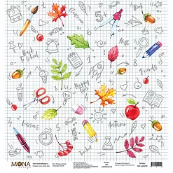 Набор бумаги 30х30 см "School", 12 листов (MonaDesign)