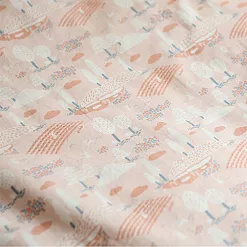 Отрез ткани 45х55 см "Organic cotton rabbit village" (Daily Like)