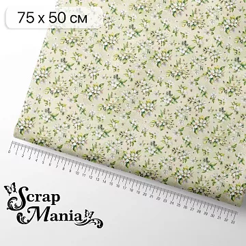 Отрез ткани 75х50 см "На лесной опушке. Цветы" (ScrapMania)