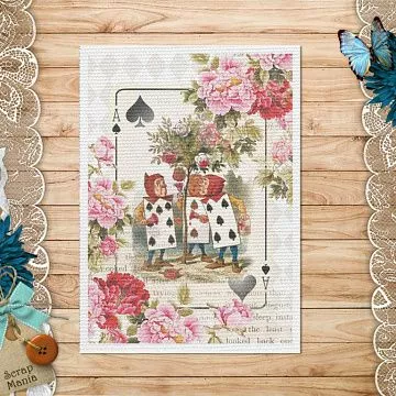 Тканевая карточка "Алиса в сказке. Королевский сад" (ScrapMania)