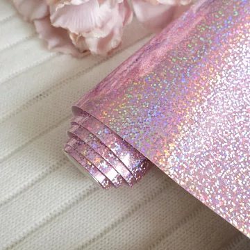 Отрез экокожи 30х69 см "Глянцевый глиттер. Светло-сиреневый" (Pty Китай)