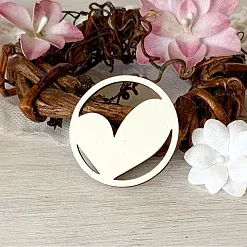 Чипборд "Сердечки в круге", 3,2 см (LeoMammy)