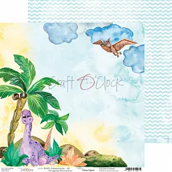 Бумага 30х30 см "Dino adventures 02" (CraftO'clock)