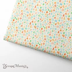 Отрез ткани 75х50 см "Первоклашка. Алфавит" (ScrapMania)