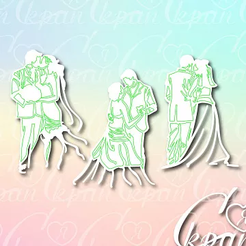 Чипборд "Свадебные пары", 4х6,5 см (LeoMammy)