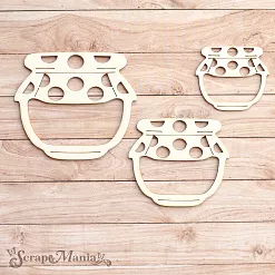 Чипборд "Усатый поваренок. Шейкер. Баночка с вареньем. Мини" (ScrapMania)