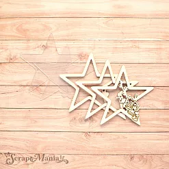 Чипборд "Имбирное Рождество. Шейкер. Новогодняя звезда. Мини" (ScrapMania)