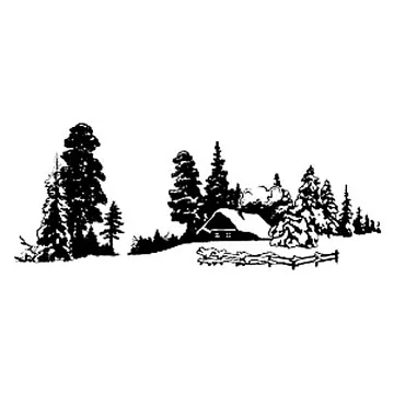 Штамп "Заснеженная избушка" (Скрапклуб)