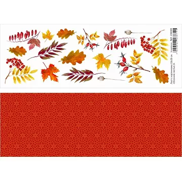 Лист с картинками 10х30 см "Осенние листья 2" (ScrapMania)