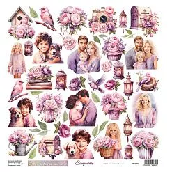 Бумага 30х30 см "Счастье. Элементы" (Scrapodelie)