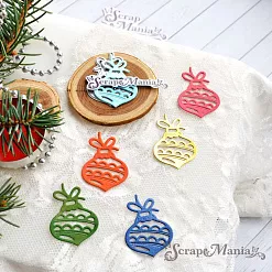 Нож "Новогодние игрушки. Шар капля", 2,5х3,5 см (ScrapMania)