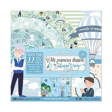 Набор бумаги 30х30 см "Mi primera ilusion. Man", 22 листа (Stamperia)