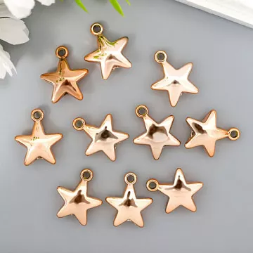 Набор пластиковых украшений "Золотая звезда", 2,3х1,9 см, 10 шт (АртУзор)