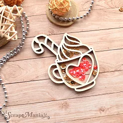 Шейкер "Волшебный снегопад. Чашечка с сердечком. Маленький", 7х8,7 см (ScrapMania)