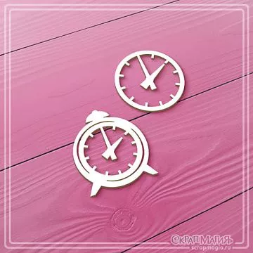 Чипборд "Часы", 2,9х2,3 см, 2 шт (СкрапМагия)