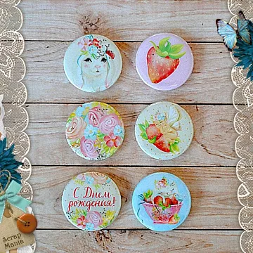 Набор фишек "Клубничное детство. Ягодка" (ScrapMania)